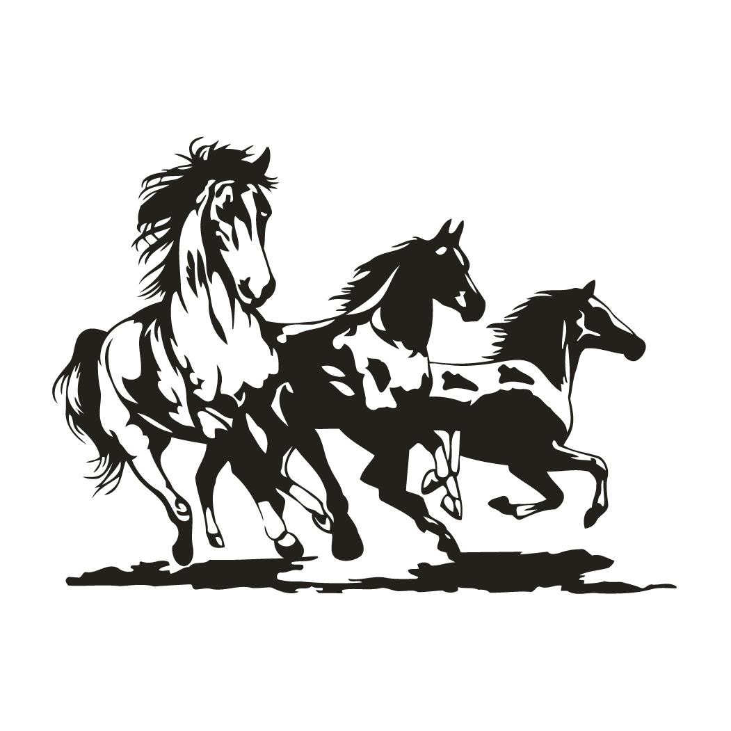 three horses