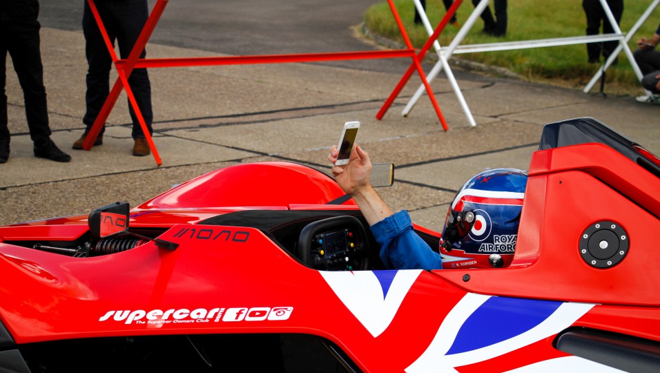 driver taking selfie