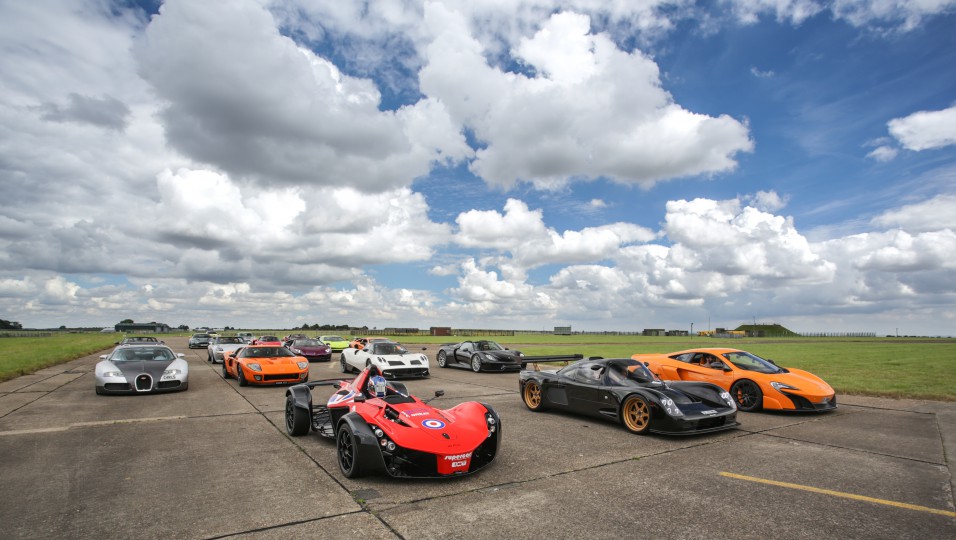 lineups of dozens of supercars